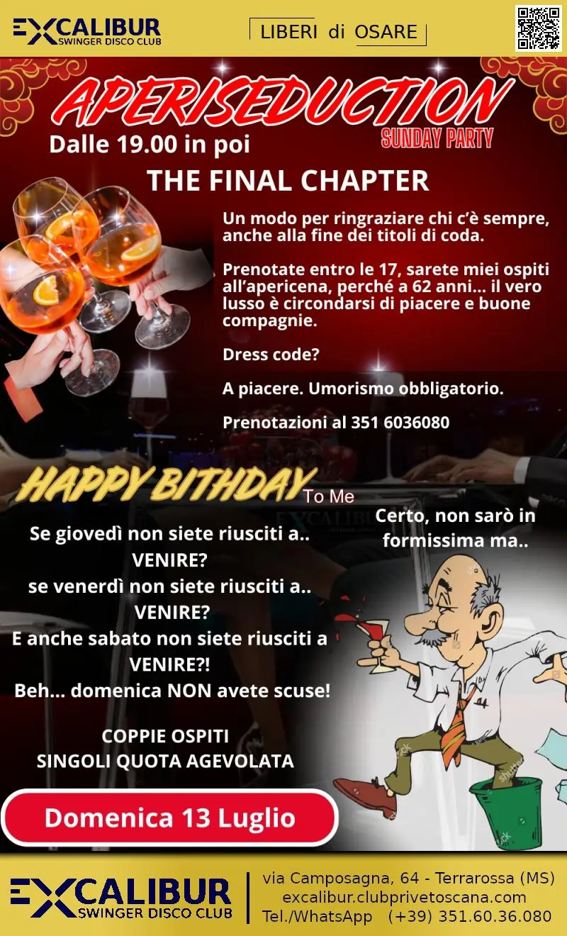 Swinger club prive evento Happy Birthday To Me, THE FINAL CHAPTER